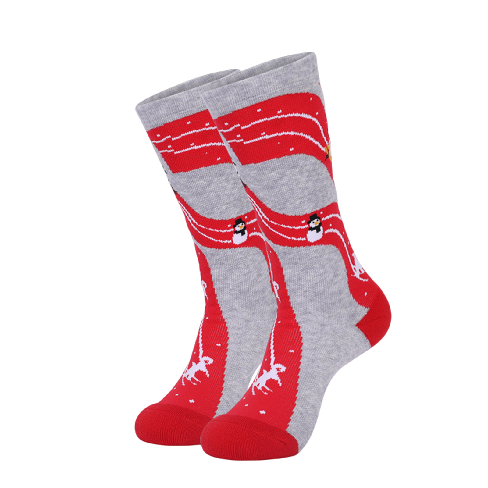 Honrane 1 Pair Christmas Snow Socks High Elastic Antifriction Anti-pilling Sweat-absorbing Non-Slip Cuff Cold-protection Non Slip Kids Winter Warm Thermal Snow Socks for Winter